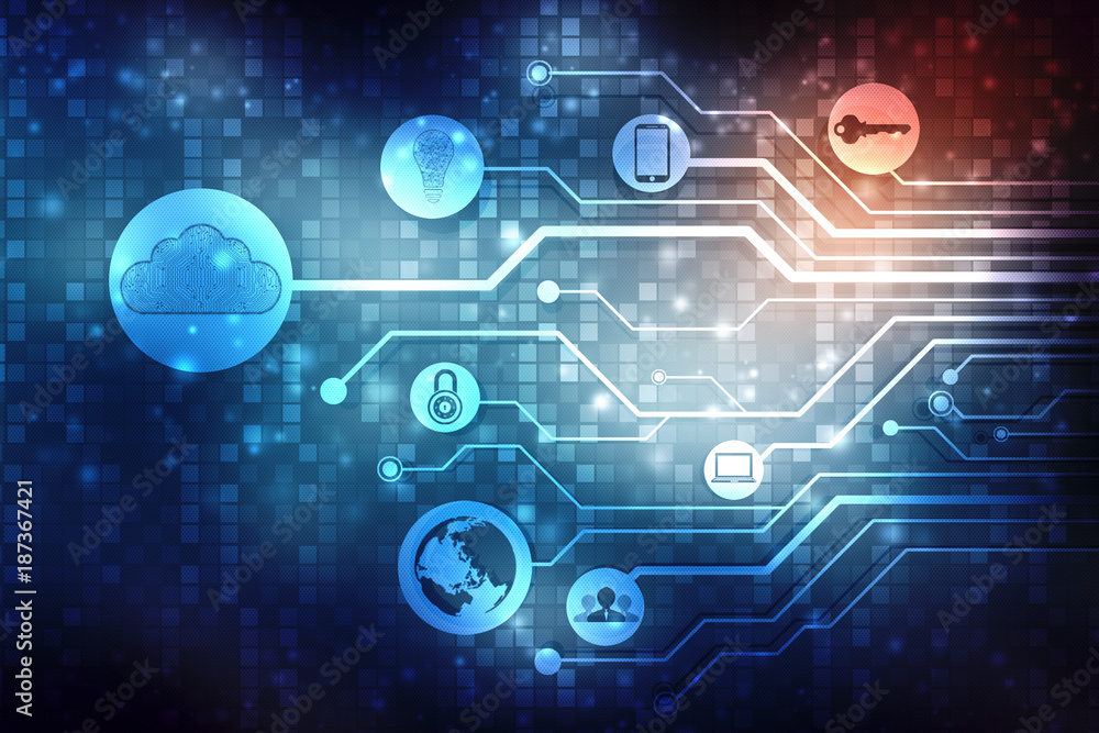 Fototapeta premium Digital Abstract technology background, cyber space background, futuristic background