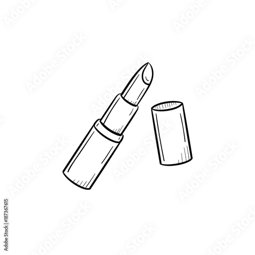 Vector hand drawn Lipstick outline doodle icon