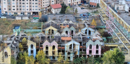 Destroyed buildinGS during the 1992-95 civil war, Sarajevo, Bosnia