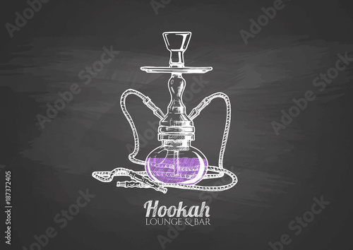 Hookah on chalkboard