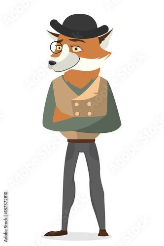 Isolated fox man.