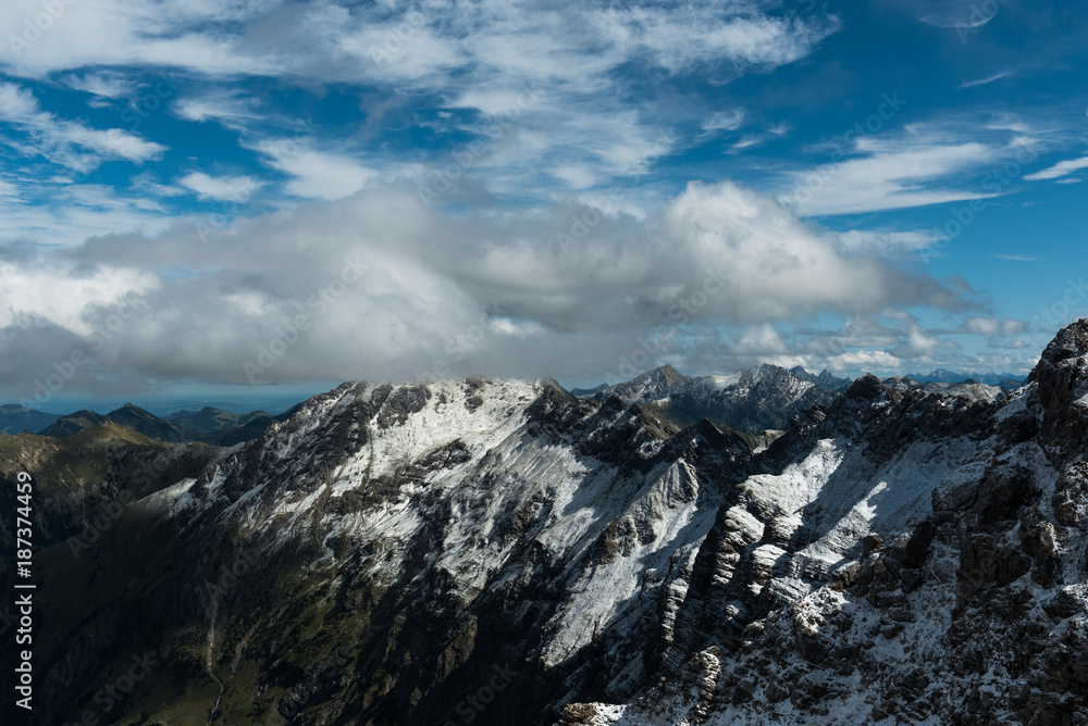 Bergpanorama in den Alpen Blick vom Nebelhorn