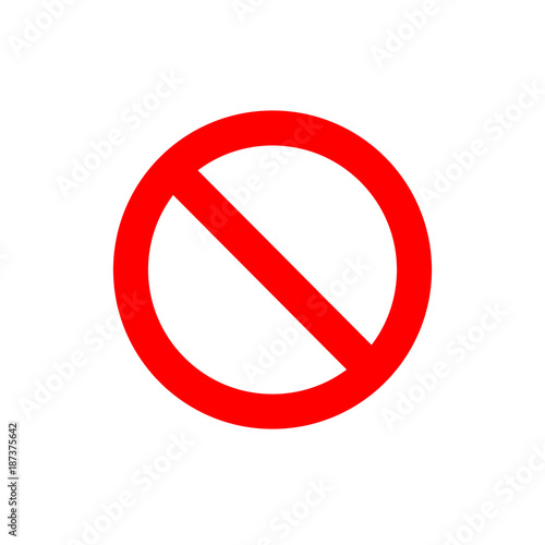 Vector simple red forbidding sign.