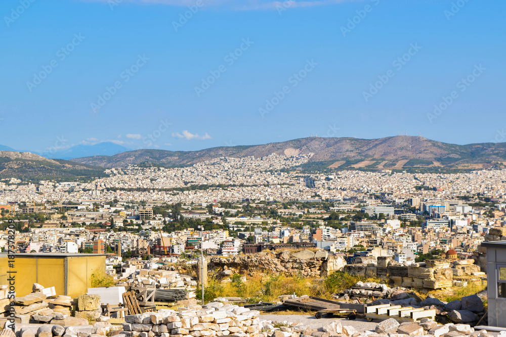 The Athens cityscape.