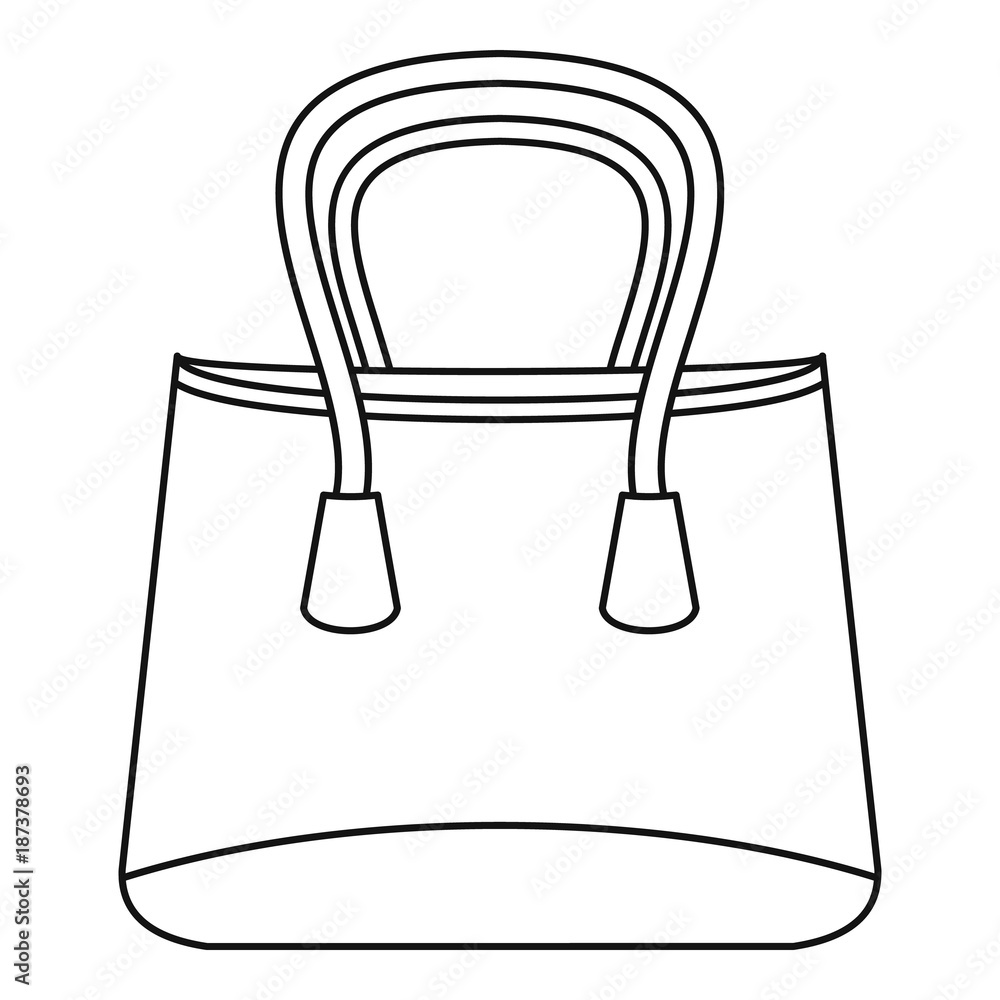 Shop bag icon, outline style Shop bag icon, outline style