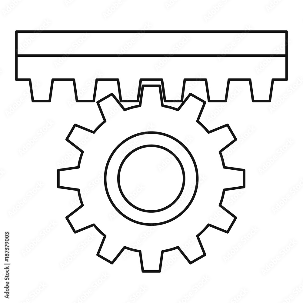 One gear icon, outline style One gear icon, outline style