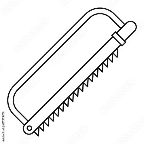 Sergical saw icon, outline style