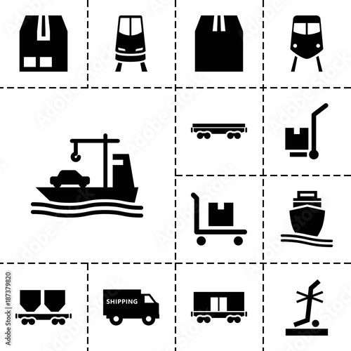 Freight icons. set of 13 editable filled freight icons