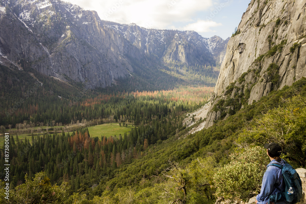 Woman Overlooks Yosemite Valley