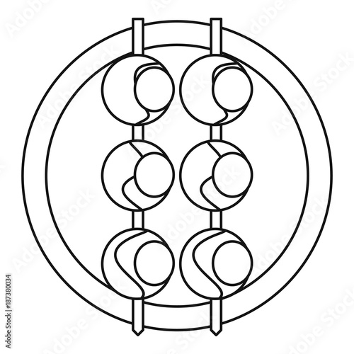 Asian shashlik icon, outline style
