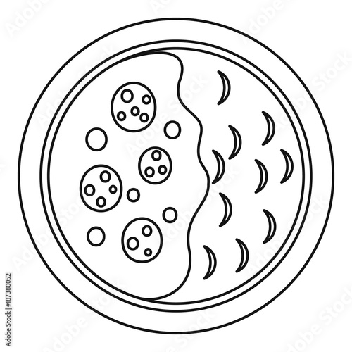 Asian soup icon, outline style