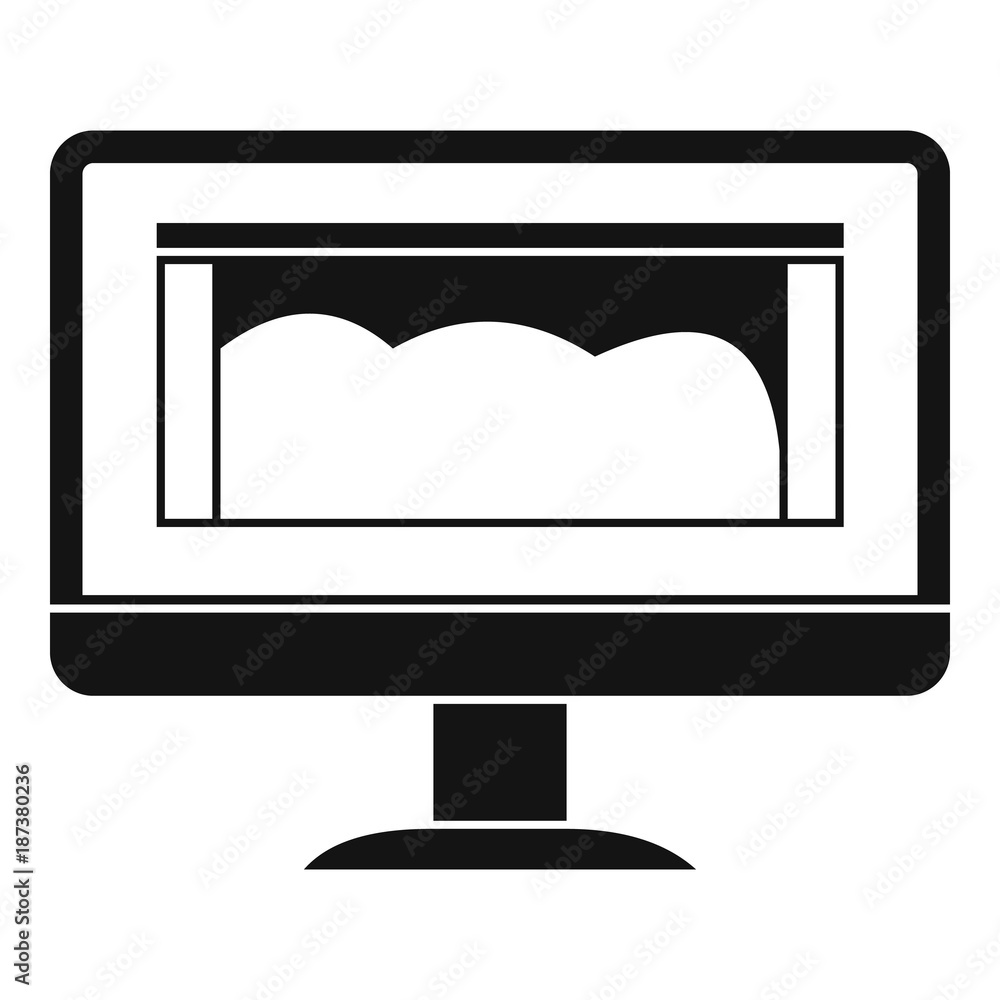 Drawing monitor icon, simple style