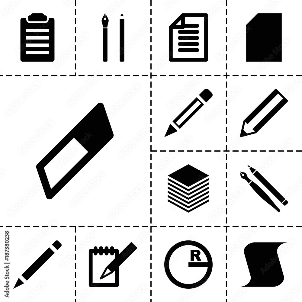 Pencil icons. set of 13 editable filled pencil icons Pencil icons. set of 13 editable filled pencil icons