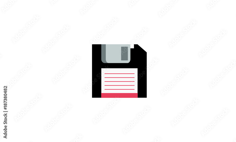 Diskette icon. Illustration in flat style. Diskette icon. Illustration in flat style.