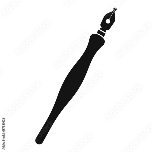 Fountain pen icon, simple style