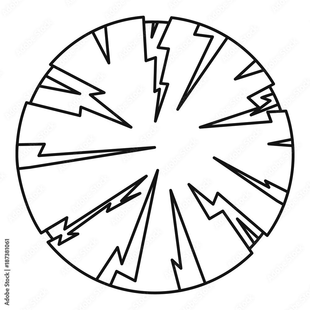Dangerous planet icon, outline style Dangerous planet icon, outline style