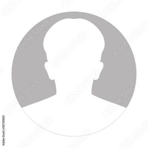 Profile anonymous face icon. Gray silhouette person. Male default avatar. Photo placeholder. Isolated on white background.