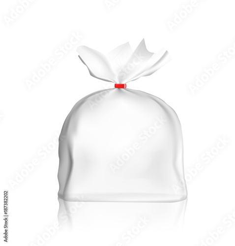 Mockup of blank bag isolated on white background. Vector illustration ready and simple to use for your design. The mock-up will make the presentation look as realistic as possible.