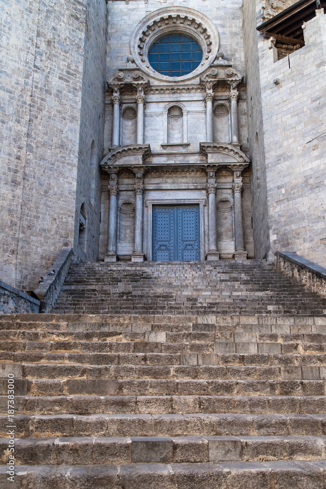 Baroque Facade of the St Felix Basilica in Girona Baroque Facade of the St Felix Basilica in Girona
