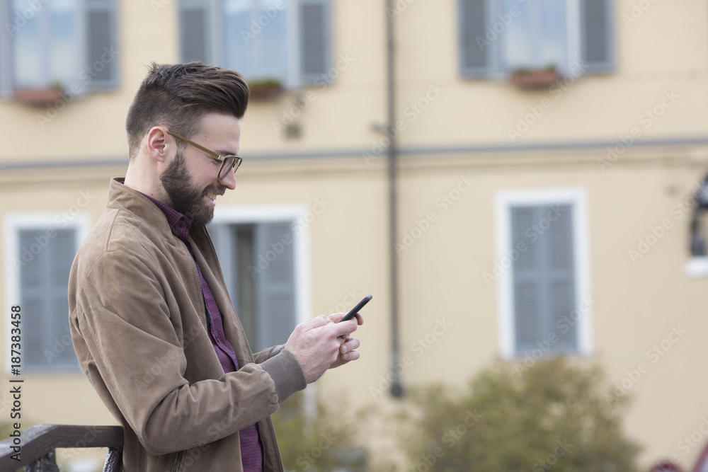 Stylish man with smartphone Stylish man with smartphone