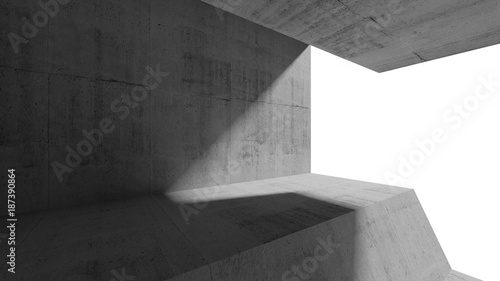 Empty 3d abstract concrete interior