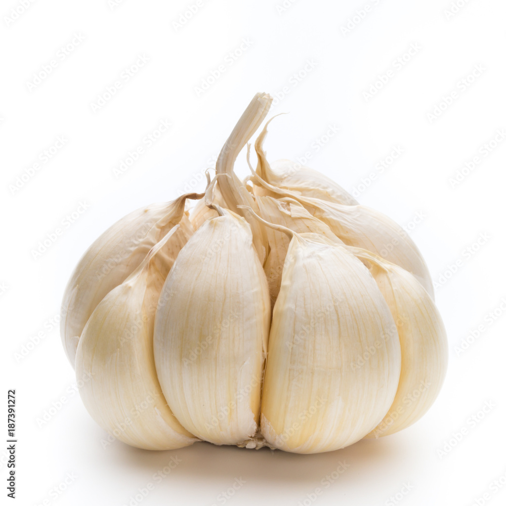 Obraz premium Garlic isolated on the white background.