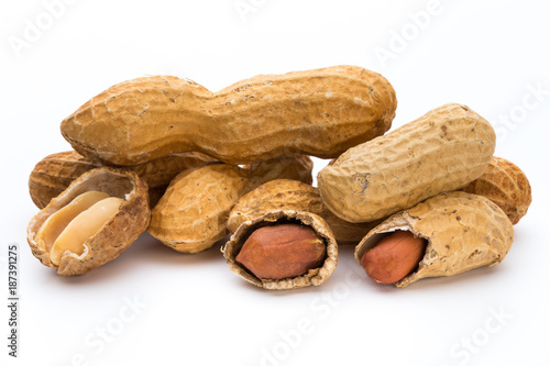 Wallpaper Mural Dried peanuts on the white background. Torontodigital.ca