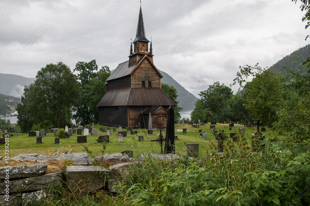 Stabkirche in Kaupanger, Norwegen