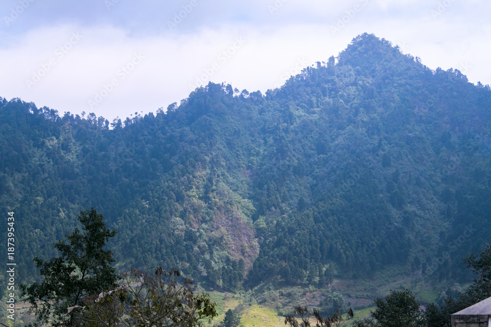 Mountains panoramic views in Guatemala central America, Quetzaltenango.