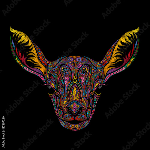 Color vector deer head without horns