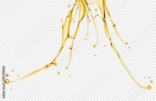 oil splashing isolated on transparent background