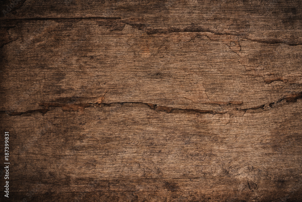 Fototapeta premium Wood decay with wood termites,Old grunge dark textured wooden background,The surface of the old brown wood texture