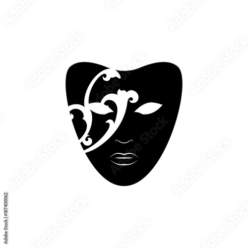 Carnival mask with a pattern icon. Carnival element icon. Premium quality graphic design icon. Baby Signs, outline symbols collection icon for websites, web design, mobile