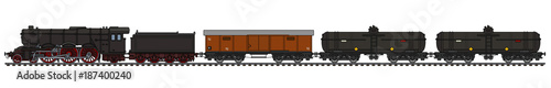 Fotografie, Obraz The vintage freight steam train