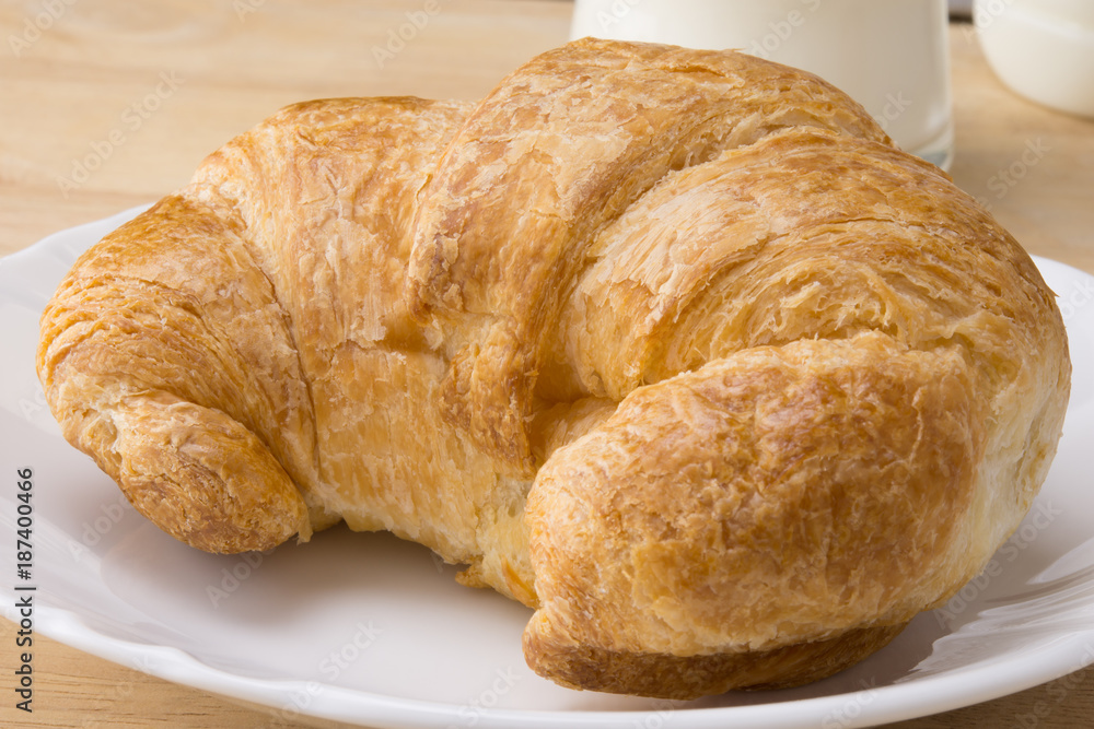 croissant on white plate