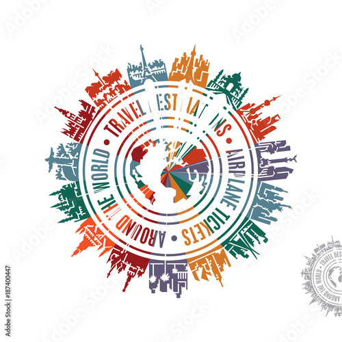 travel stamp, travel background, travel destinations, around the world, airlines