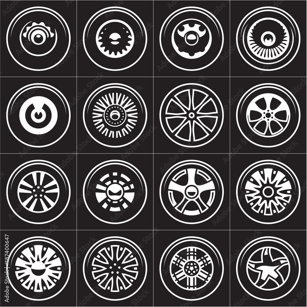 Wheels. Rims vector set. Wheels. Rims vector set.