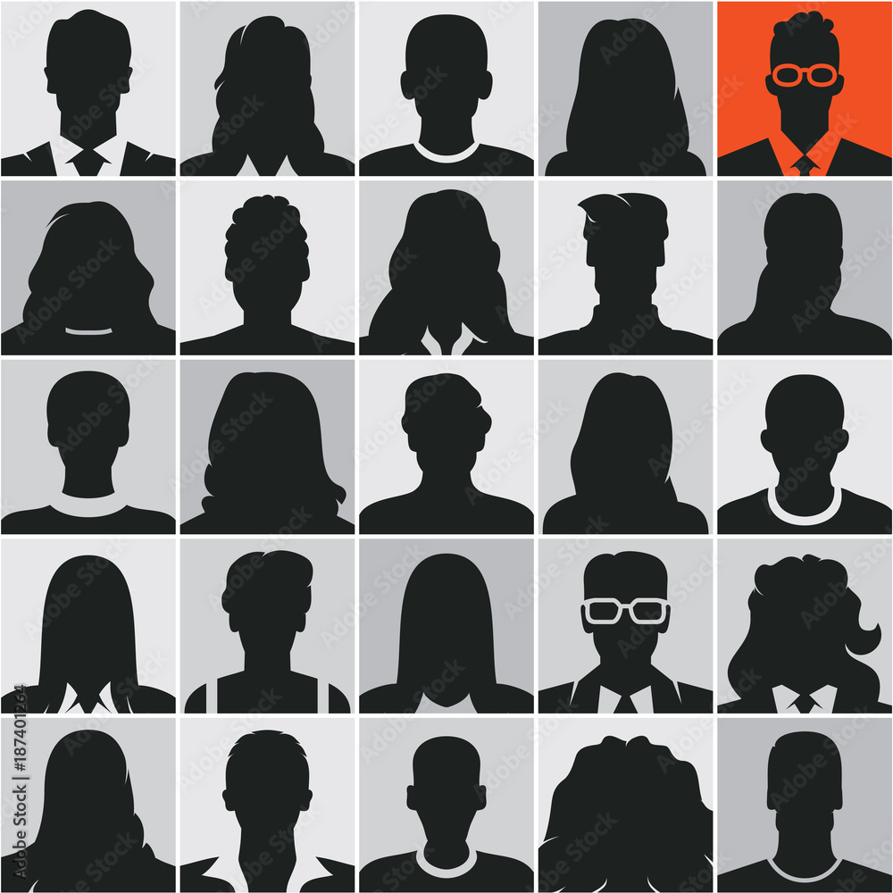 people silhouettes, business people, avatars, vector people icons people silhouettes, business people, avatars, vector people icons