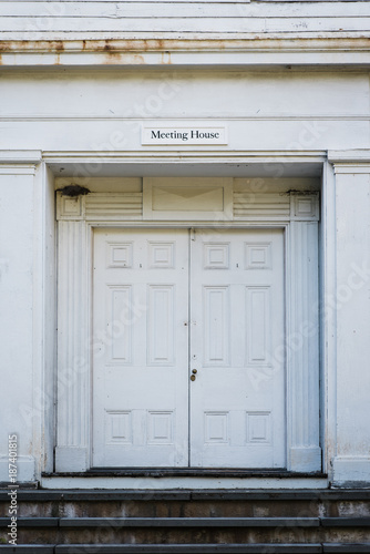 doors of an old meeting house photo