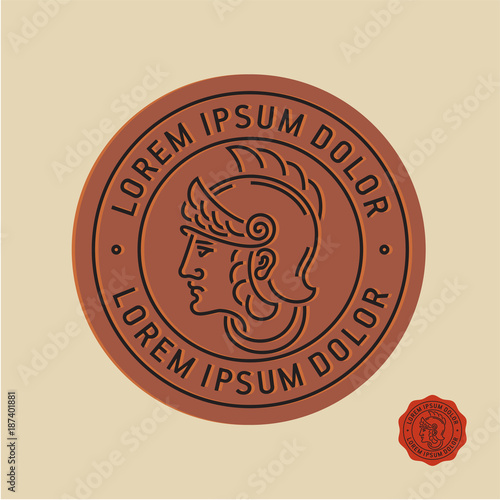 roman soldier line stamp, ancient coin
