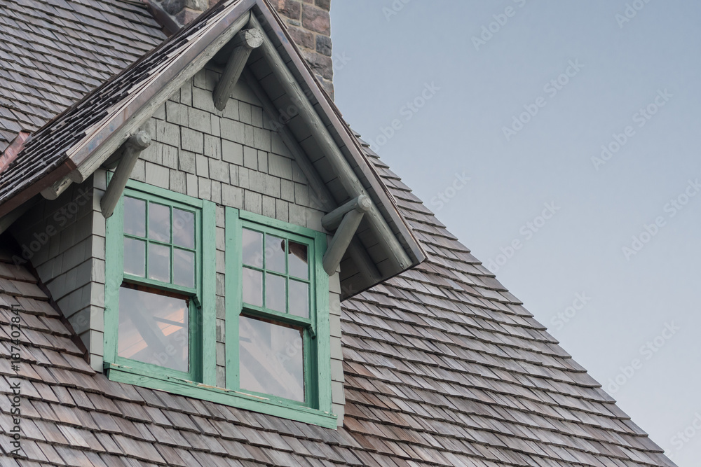 Window Eave and Wooden Shingles