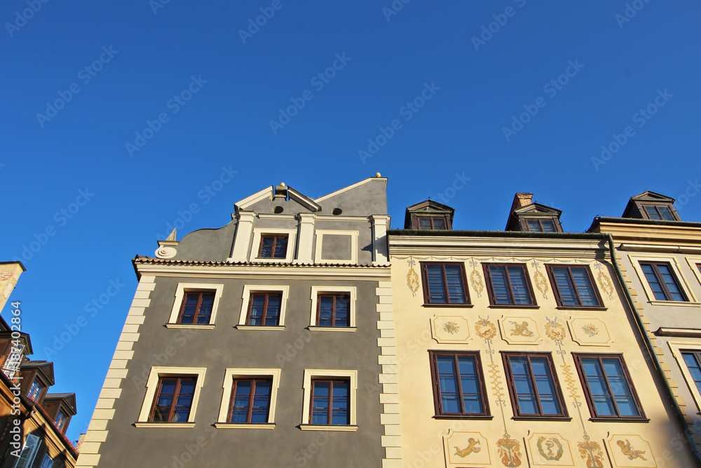 Fototapeta premium Casas de colores en Varsovia, Polonia