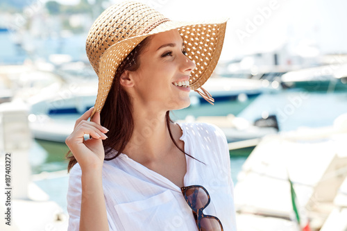 Beautiful young woman on vacation. Summer concept.