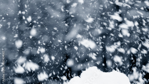 Φωτογραφία Snow landscape / Snow refers to forms of ice crystals that precipitate from the atmosphere and undergo changes on the Earth's surface