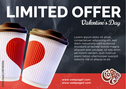 Coffee to Go Valentine's Day Banner Concept