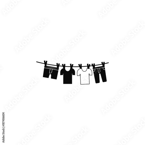 drying clothes on a rope icon. Wash elements. Premium quality graphic design icon. Simple icon for websites, web design, mobile app, info graphics