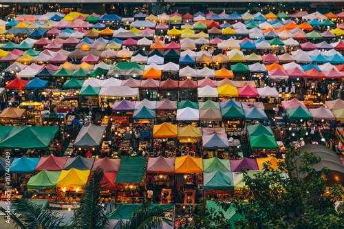 Large Outdoor Market in Bangkok photo