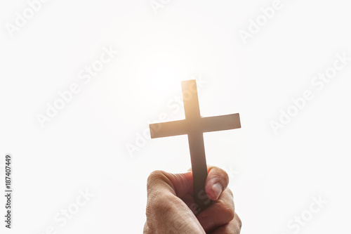 Vintage hand of a Christian man