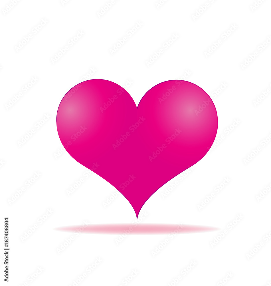 Pink heart valentine isolated icon