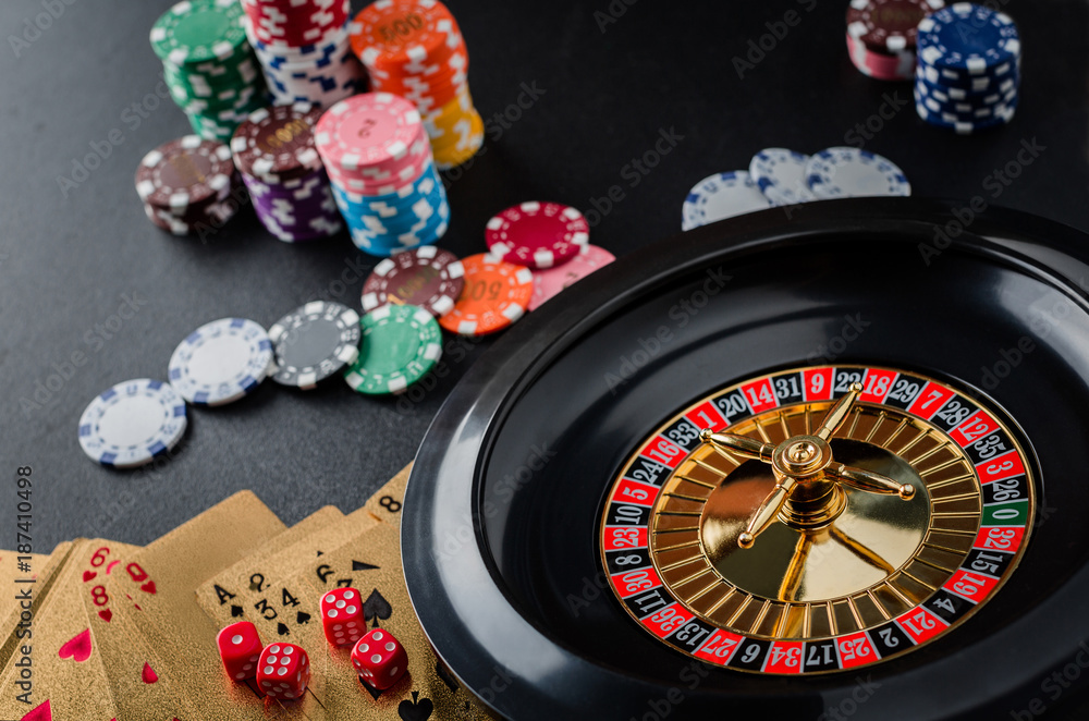 Roulette wheel gambling in a casino table. Roulette wheel gambling in a casino table.